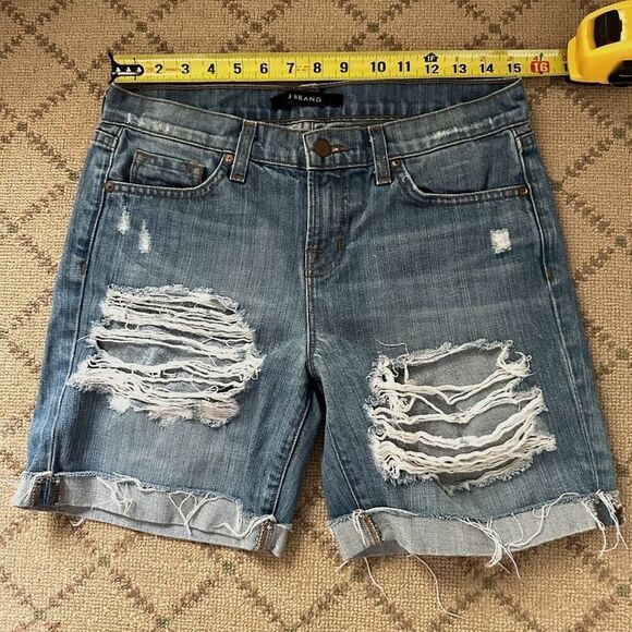 J. Brand Euphoria distressed denim shorts 25 - Picture 1 of 9